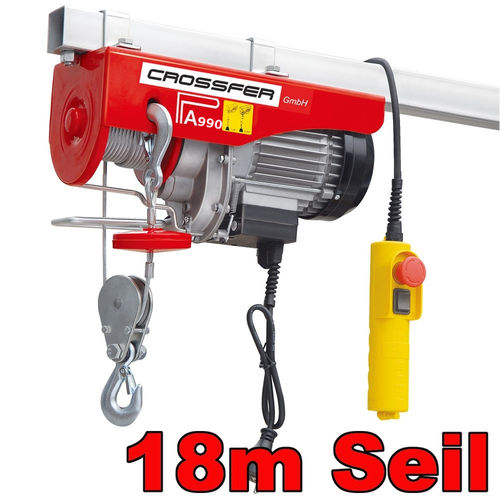 Electric rope hoist PA990YT-18M max pulling force 495/990 Kg 18 Meter rope